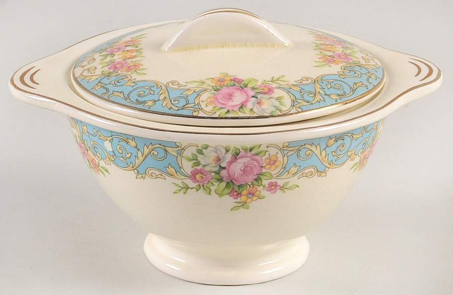 Blurose Sugar Bowl & Lid by Steubenville-1