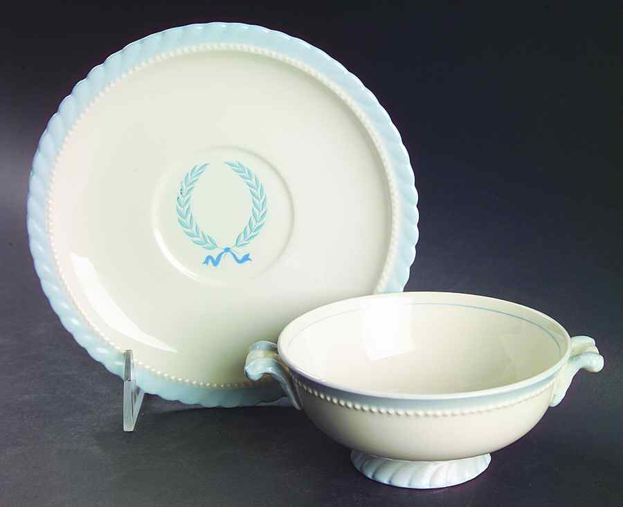 STB39 Footed Cream Soup Bowl & Saucer Set by Steubenville-1