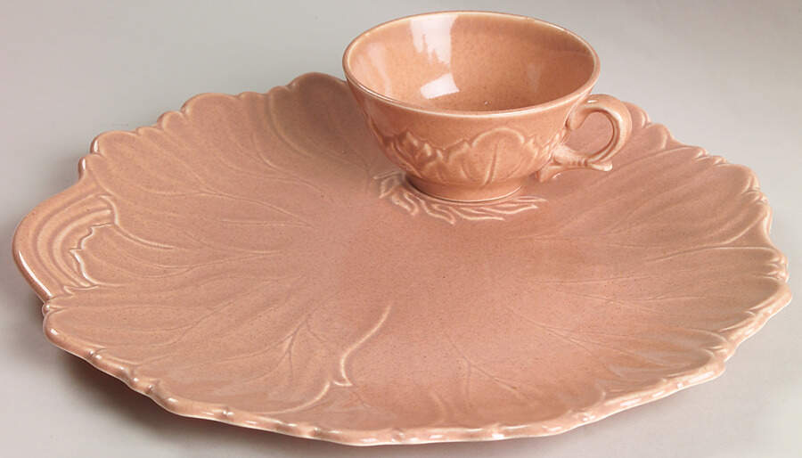 Woodfield Coral (Salmon Pink) Video Snack Set w/Flat Cup by Steubenville-1
