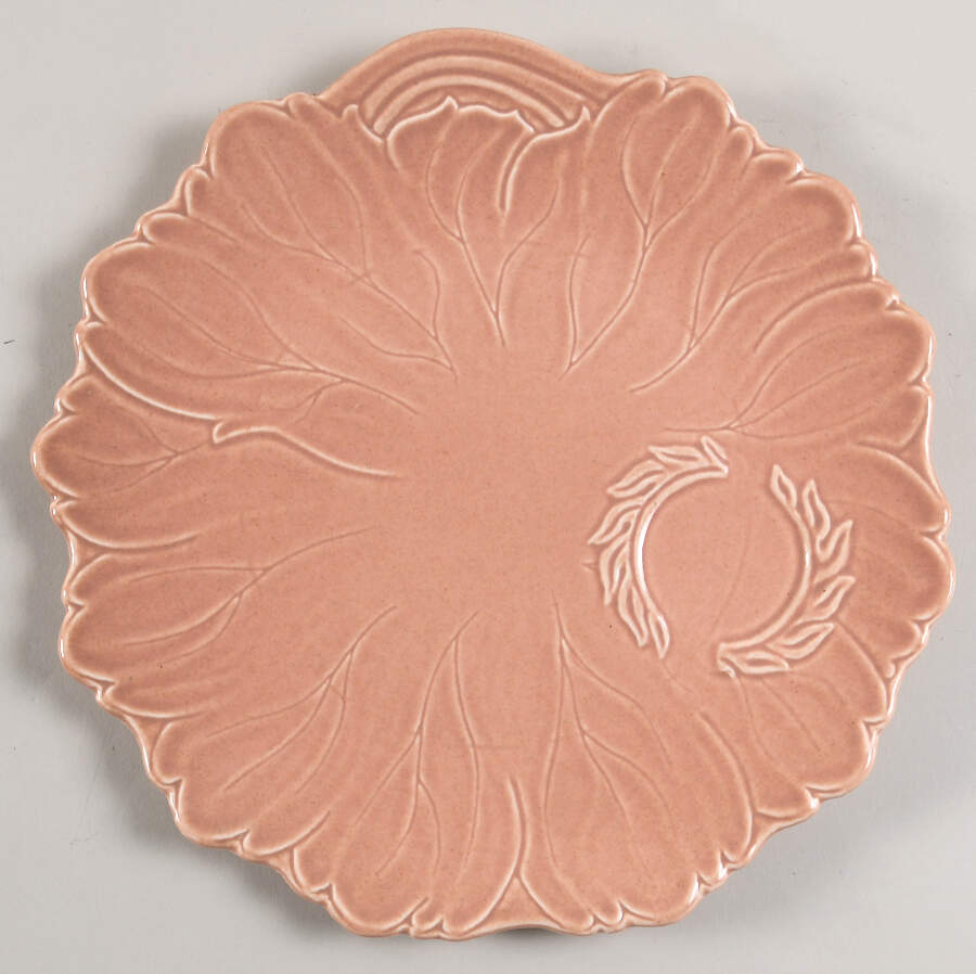 Woodfield Coral (Salmon Pink) Plate for Video Snack Set by Steubenville-1