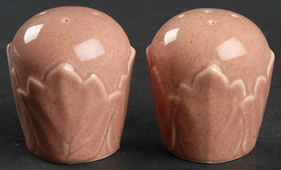 Woodfield Coral (Salmon Pink) Salt & Pepper Set by Steubenville-1