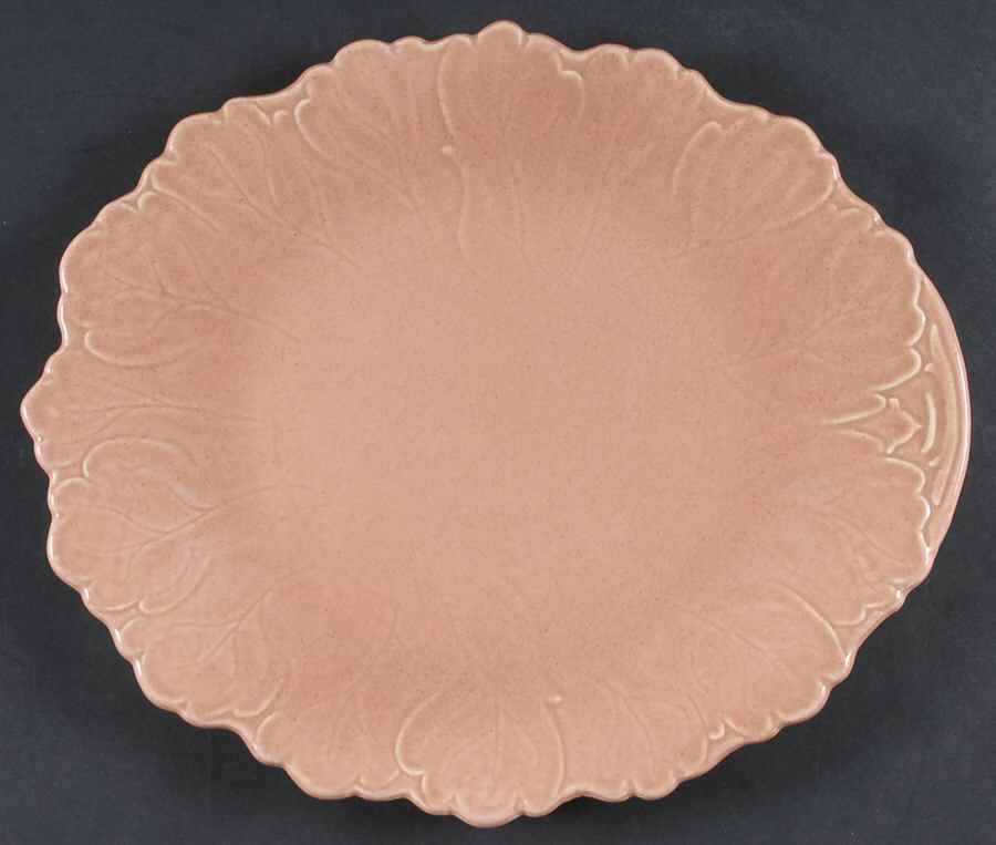 Woodfield Coral (Salmon Pink) 13" Oval Serving Platter by Steubenville-1