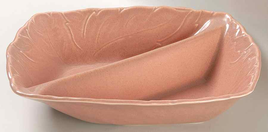 Woodfield Coral (Salmon Pink) Square Divided Vegetable Bowl by Steubenville-1