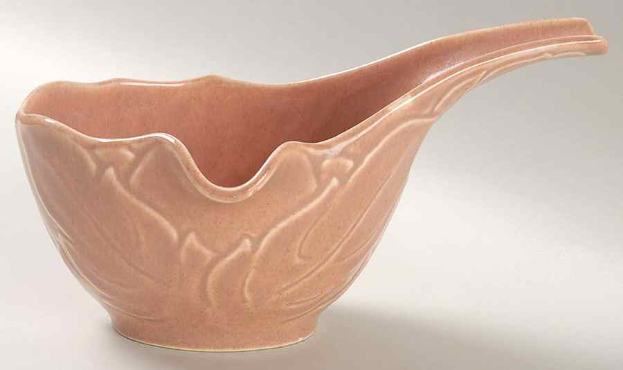 Woodfield Coral (Salmon Pink) Gravy Boat by Steubenville-1