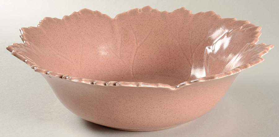 Woodfield Coral (Salmon Pink) 11" Large Salad Serving Bowl by Steubenville-1