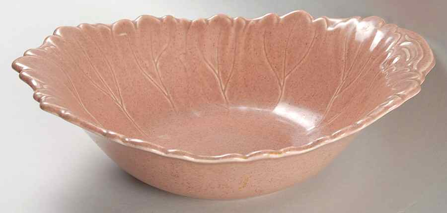 Woodfield Coral (Salmon Pink) 10" Oval Vegetable Bowl by Steubenville-1