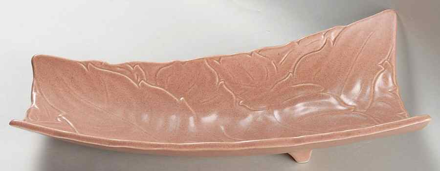 Woodfield Coral (Salmon Pink) 3 Toed Celery/Centerpiece by Steubenville-1