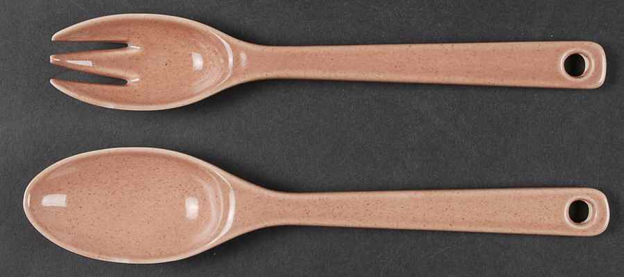 Woodfield Coral (Salmon Pink) 2 Piece Salad Set, Solid Piece by Steubenville-1
