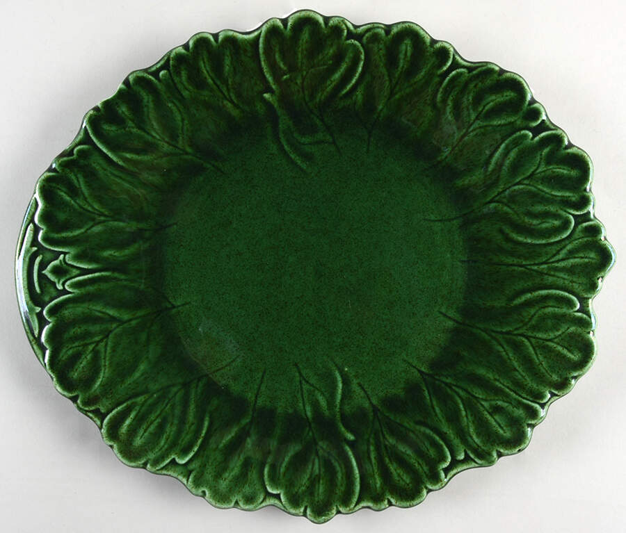 Woodfield Dark Green (Tropic) 13" Oval Serving Platter by Steubenville-1