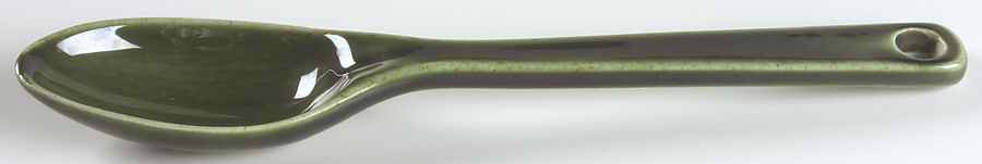 Woodfield Dark Green (Tropic) Salad Serving Spoon, Solid Piece by Steubenville-1
