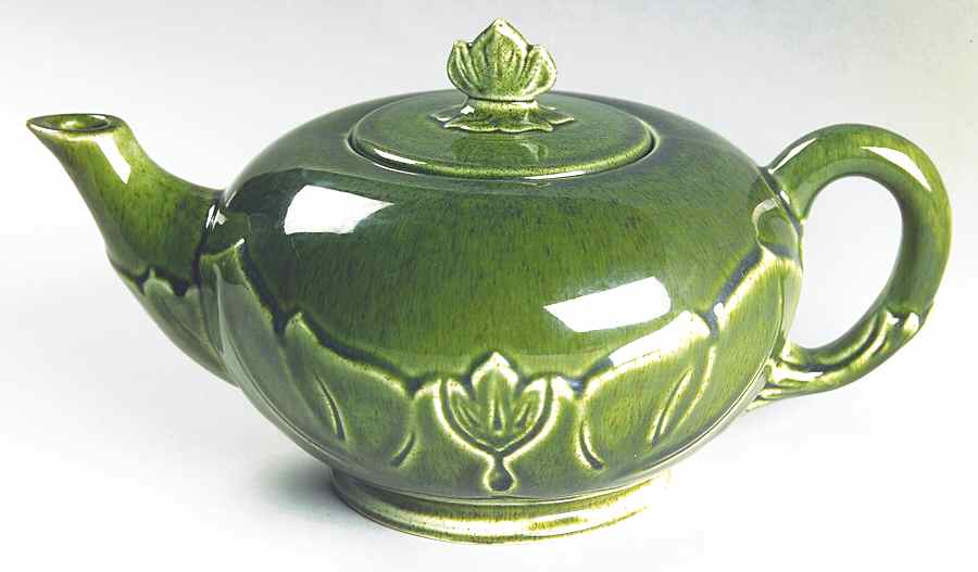 Woodfield Dark Green (Tropic) Teapot & Lid by Steubenville-1