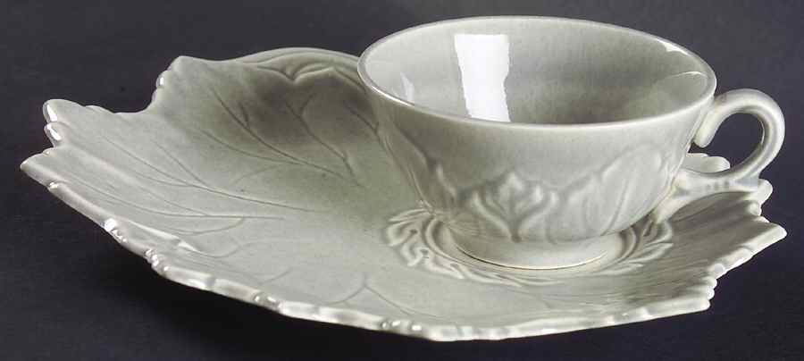 Woodfield Dove Gray Tea & Toast Snack Set (Flat Cup) by Steubenville-1