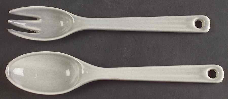 Woodfield Dove Gray 2 Piece Salad Set, Solid Piece by Steubenville-1