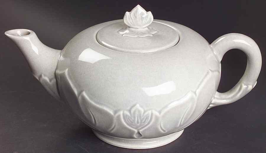Woodfield Dove Gray Teapot & Lid by Steubenville-1