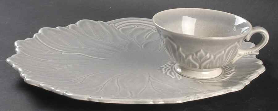 Woodfield Dove Gray Video Snack Set w/Footed Cup by Steubenville-1