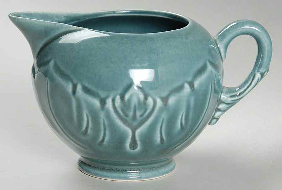 Woodfield Seafoam Green (Jungle) Footed Creamer by Steubenville-1