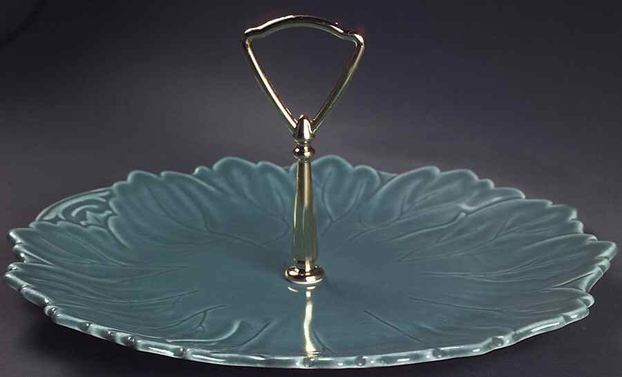 Woodfield Seafoam Green (Jungle) Round Serving Plate with Handle (DP) by Steubenville-1
