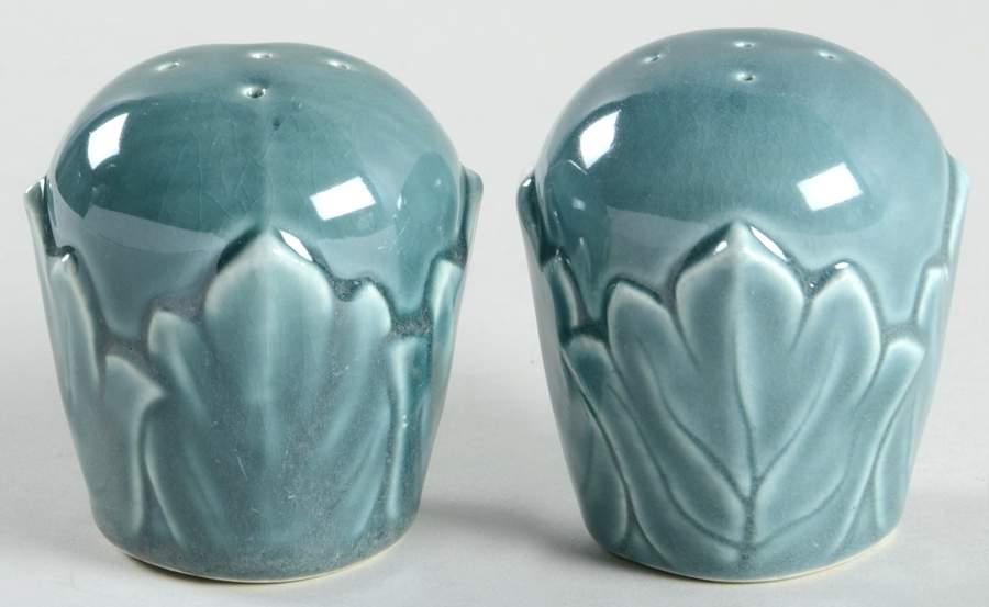 Woodfield Seafoam Green (Jungle) Salt & Pepper Set by Steubenville-1
