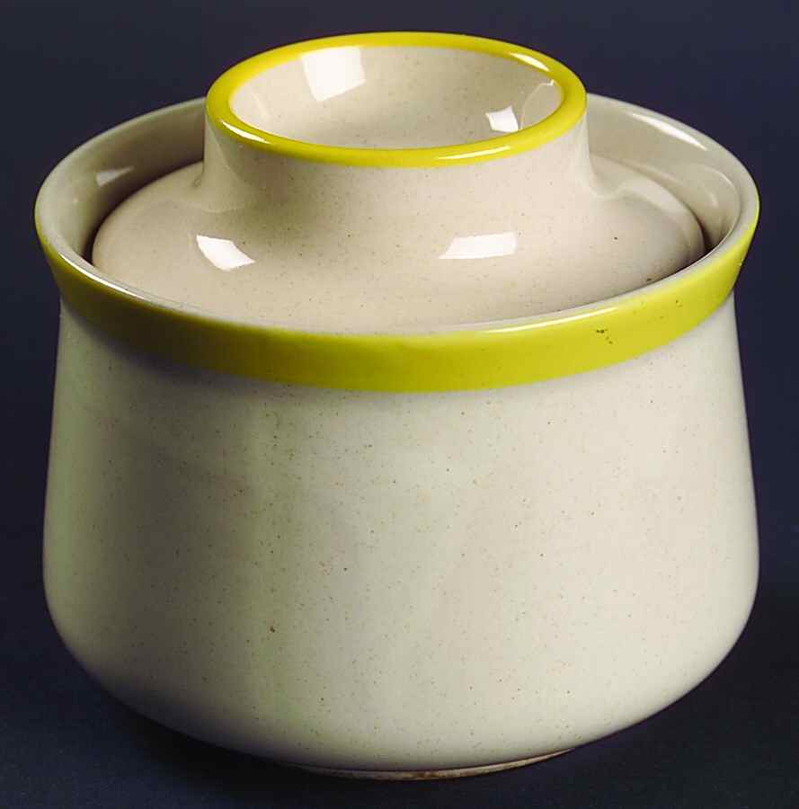 Sandpebbles Yellow Sugar Bowl & Lid by Stonecrest (JI)-1