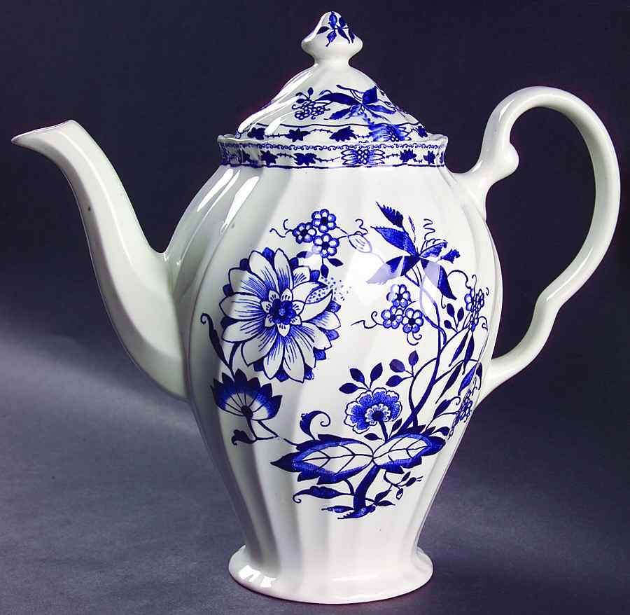 Blue Lily Coffee Pot & Lid by Staffordshire-1