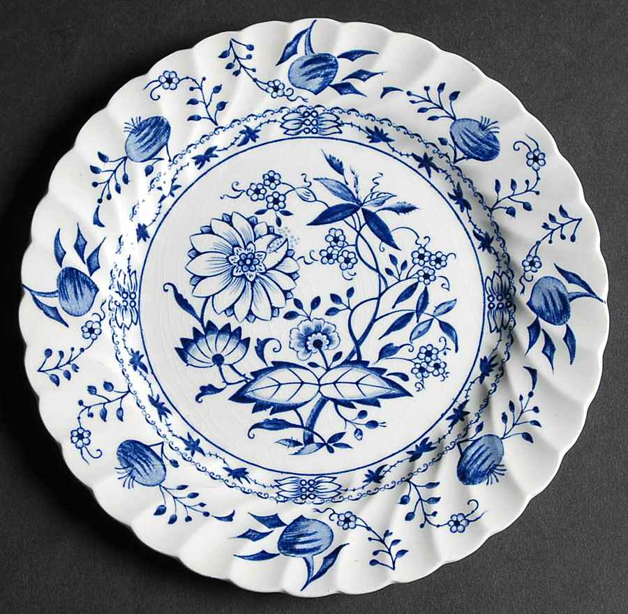 Blue Lily Bread & Butter Plate by Staffordshire-1