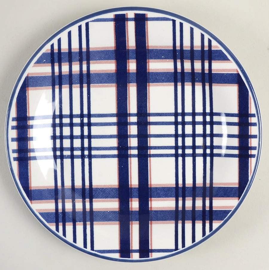 Blue Linen Salad Plate by Staffordshire-1