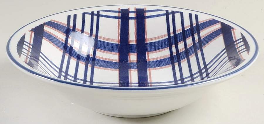 Blue Linen Coupe Soup Bowl by Staffordshire-1