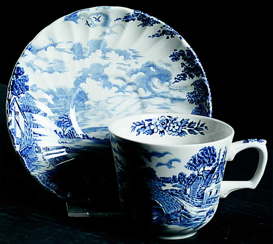 Bluebrook Flat Cup & Saucer Set by Staffordshire-1