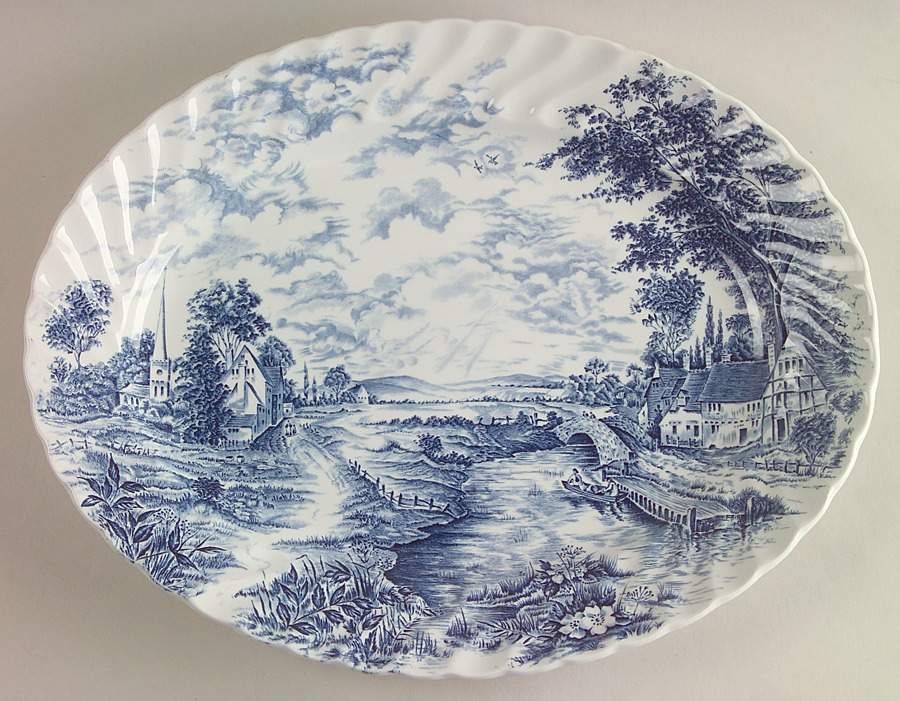 Bluebrook 14" Oval Serving Platter by Staffordshire-1