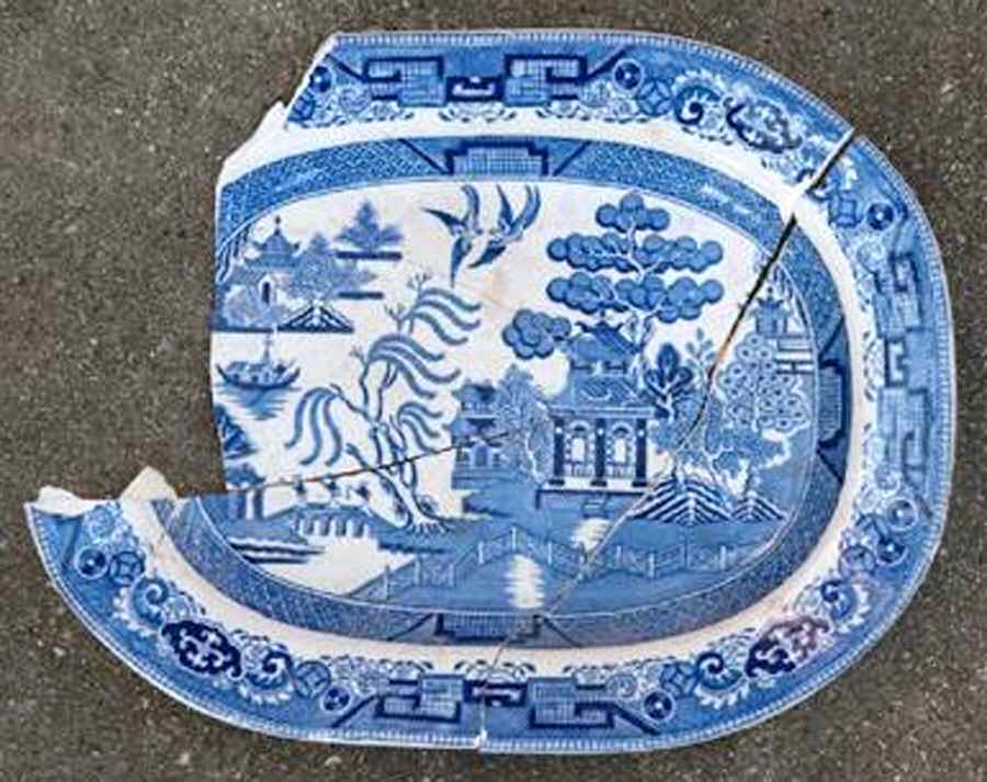 Blue Willow 16" Oval Serving Platter by Staffordshire-1