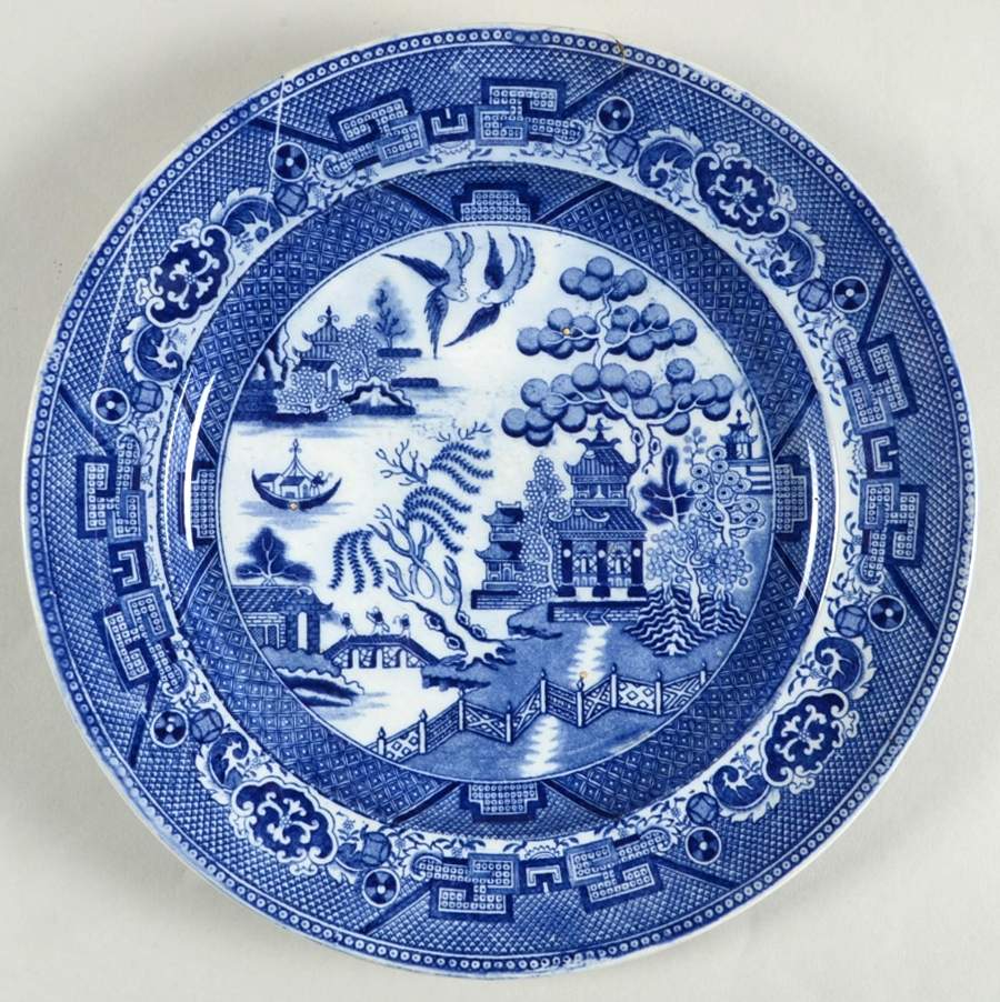 Blue Willow Dinner Plate by Staffordshire-1
