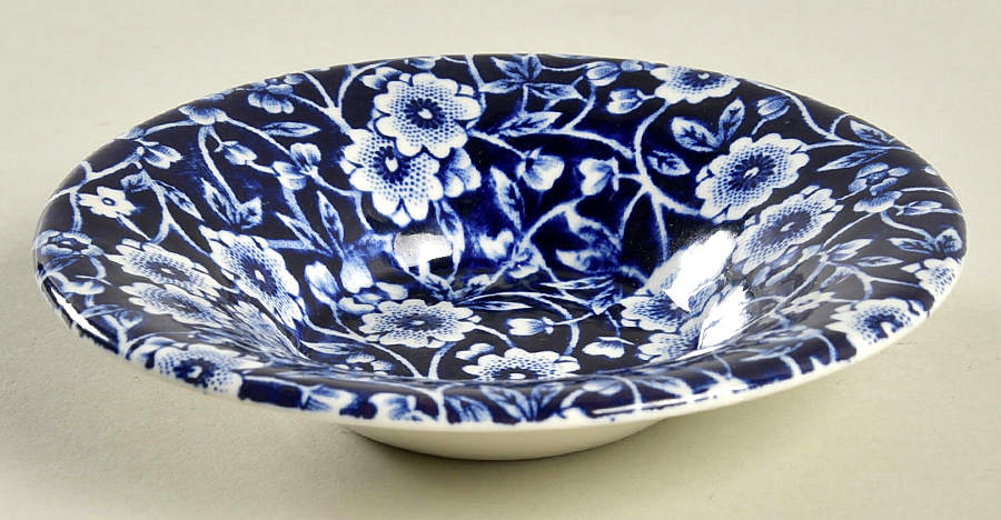 Calico Blue (Burleigh Stamp) Saucer for Demitasse Cup by Staffordshire-1