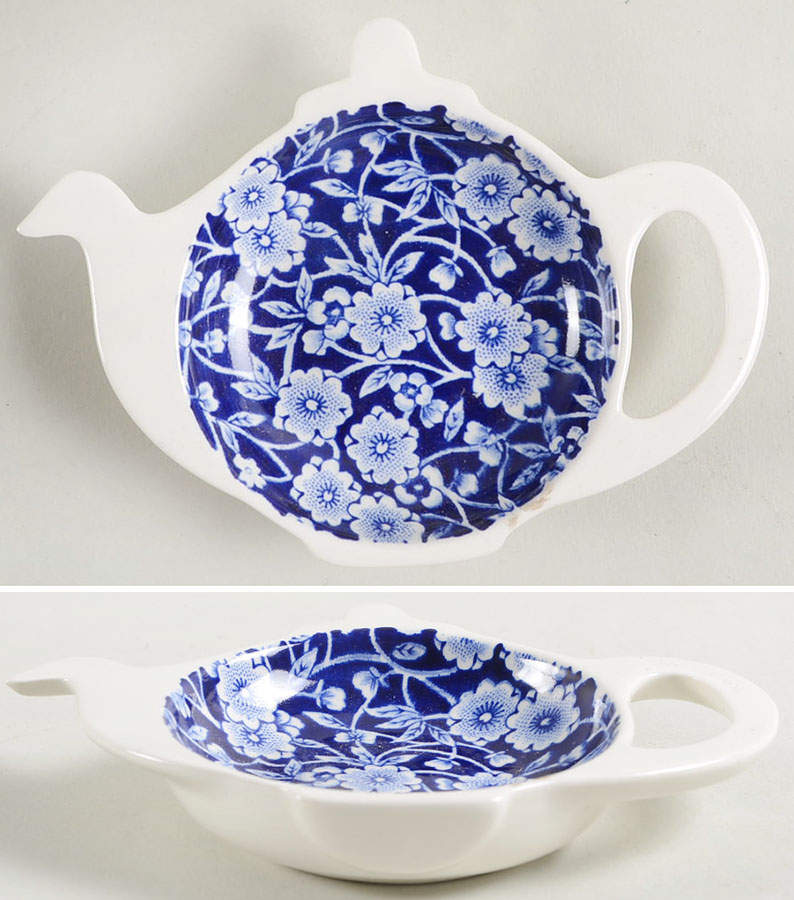 Calico Blue (Burleigh Stamp) Tea Bag Holder by Staffordshire-1