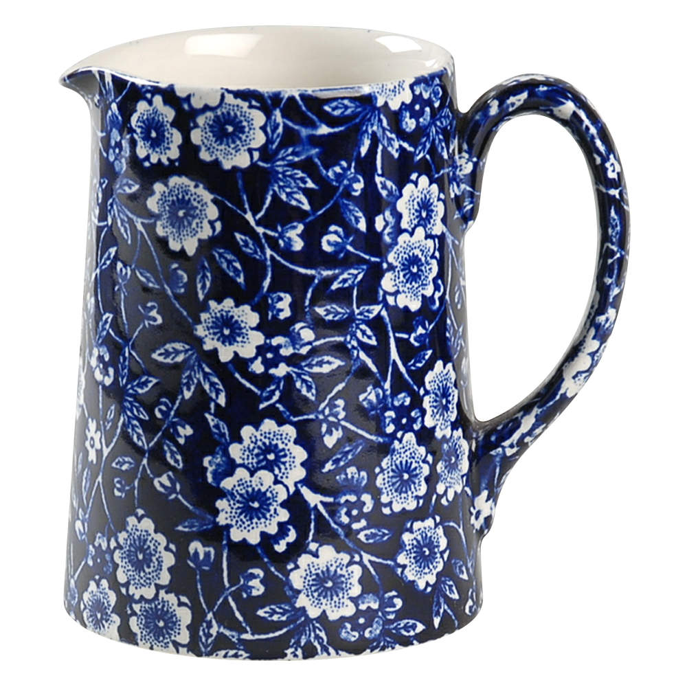 Calico Blue (Burleigh Stamp) Small Tankard Jug by Staffordshire-1