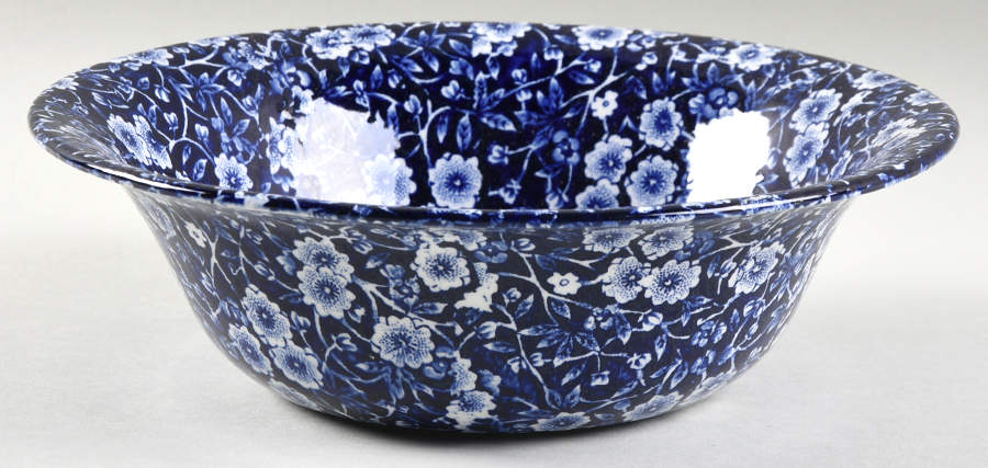 Calico Blue (Burleigh Stamp) 8" Round Vegetable Bowl by Staffordshire-1