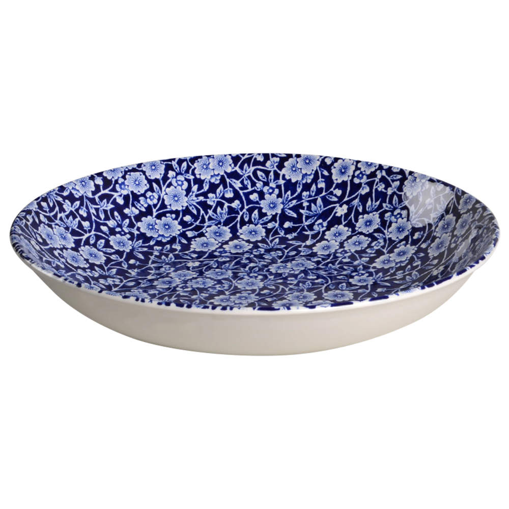 Calico Blue (Burleigh Stamp) 9" Individual Pasta Bowl by Staffordshire-1