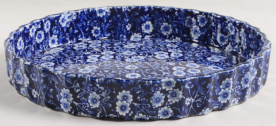 Calico Blue (Burleigh Stamp) 9" Quiche by Staffordshire-1