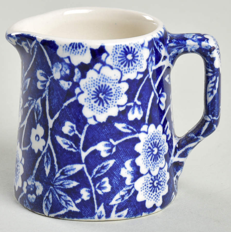 Calico Blue (Burleigh Stamp) Individual Creamer by Staffordshire-1