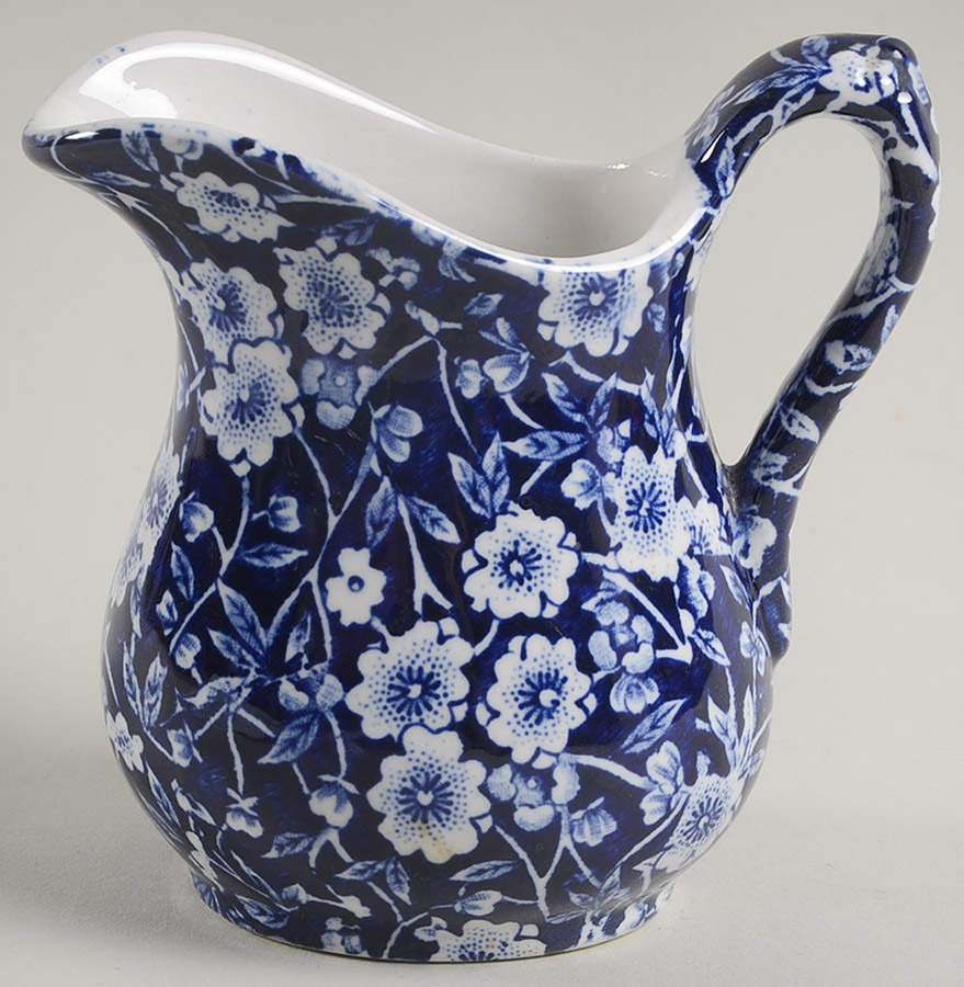 Calico Blue (Burleigh Stamp) Mini Creamer by Staffordshire-1