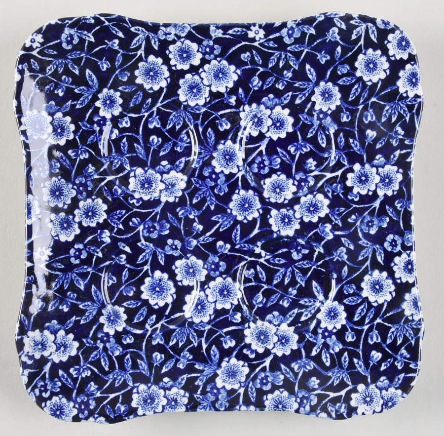 Calico Blue (Burleigh Stamp) Tray for Egg Cup Holder (4 Rings) by Staffordshire-1