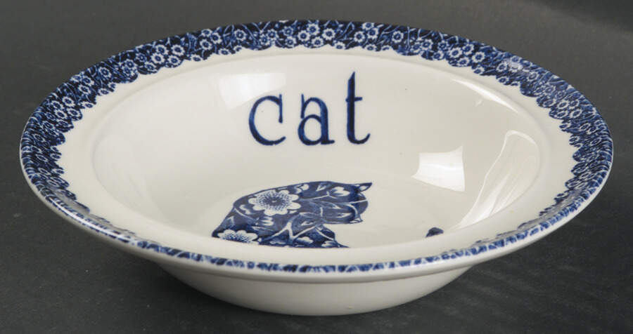 Calico Blue (Burleigh Stamp) Pet Bowl by Staffordshire-1