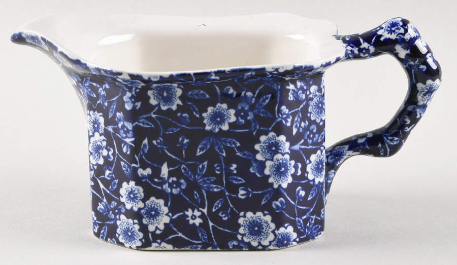 Calico Blue (Burleigh Stamp) Creamer by Staffordshire-1
