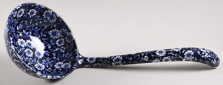 Calico Blue (Burleigh Stamp) Tureen Ladle by Staffordshire-1