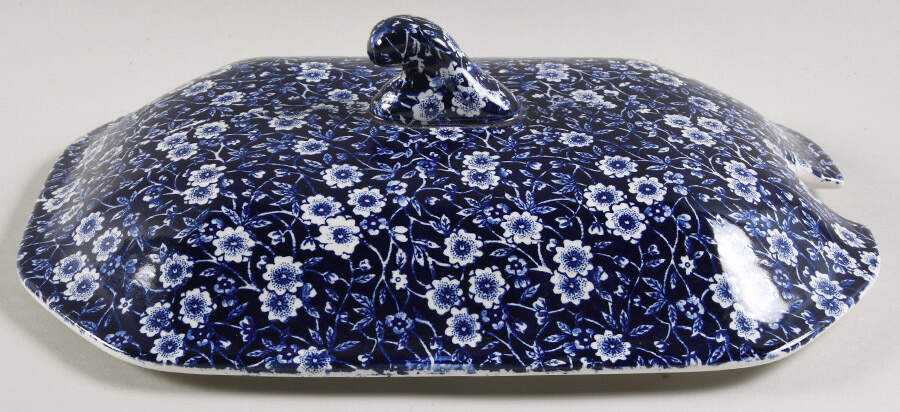 Calico Blue (Burleigh Stamp) Lid for Tureen by Staffordshire-1