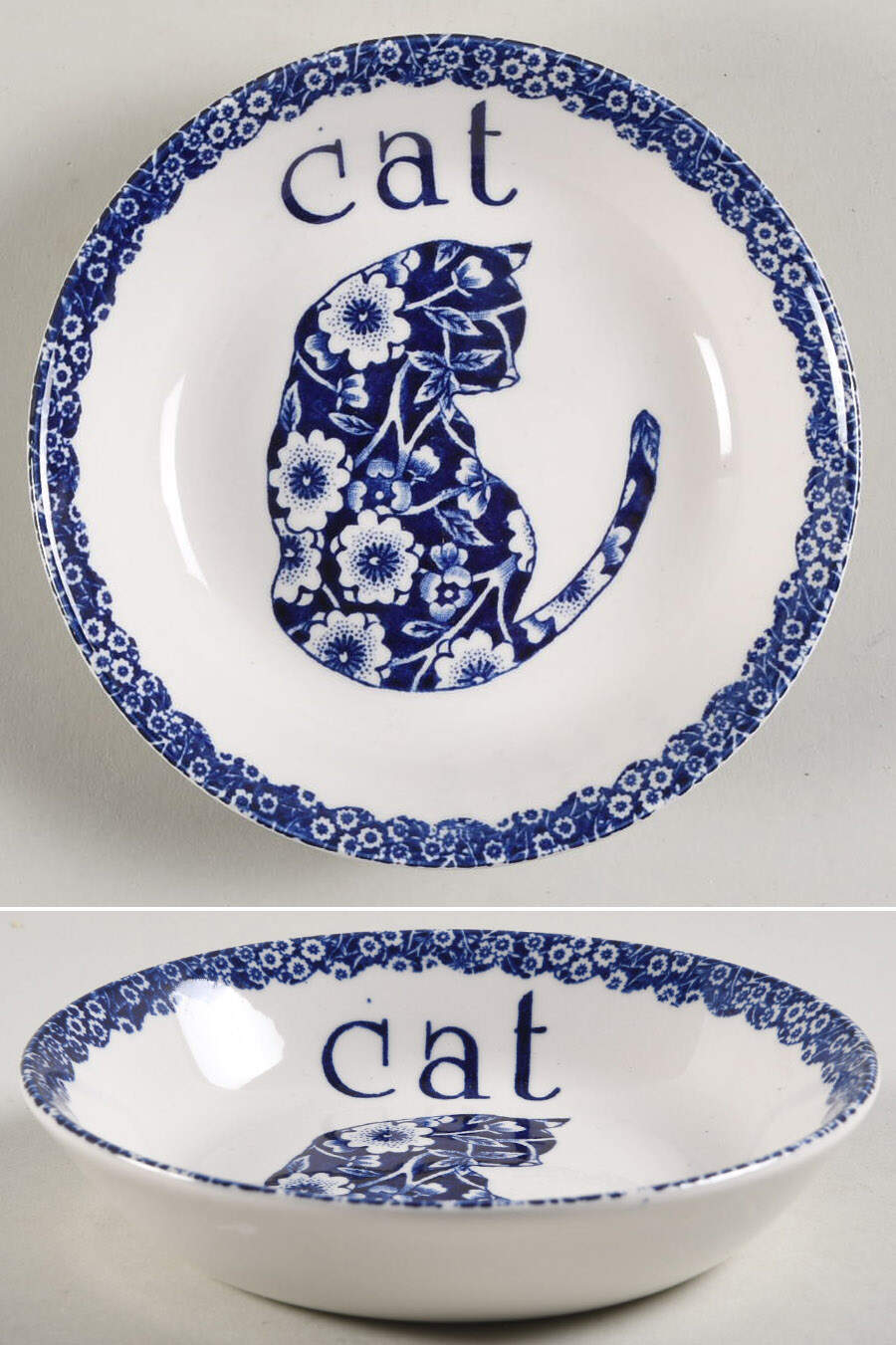 Calico Blue (Burleigh Stamp) Small Pet Bowl by Staffordshire-1