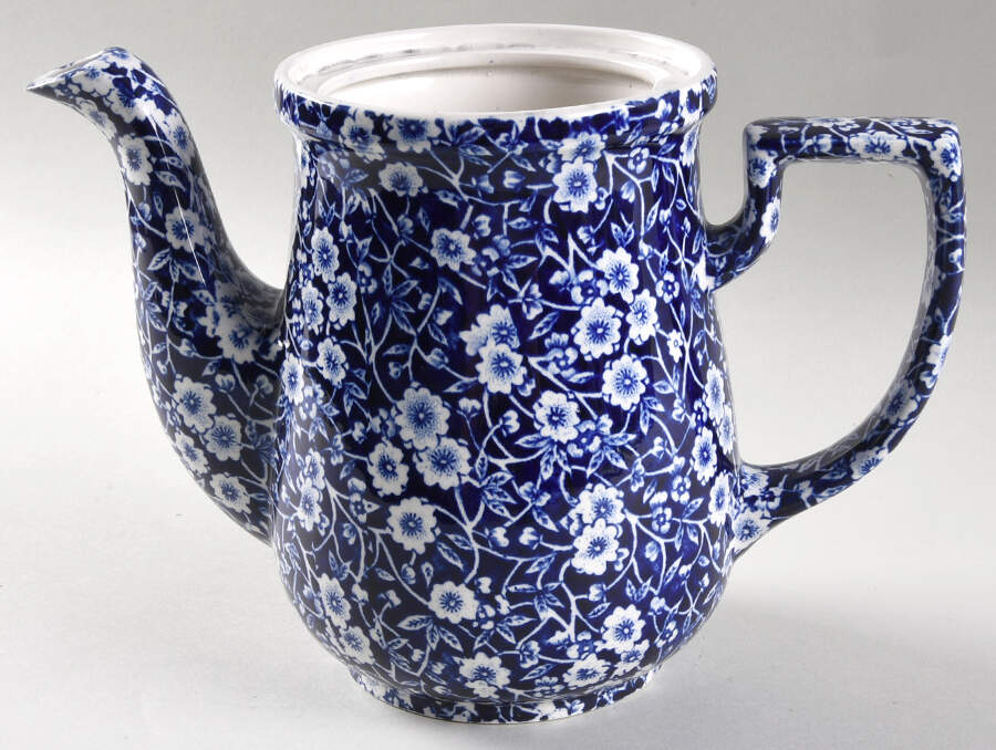 Calico Blue (Burleigh Stamp) Coffee Pot No Lid by Staffordshire-1