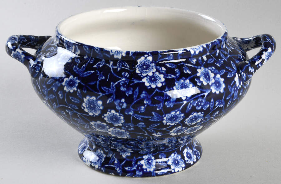 Calico Blue (Burleigh Stamp) Sauce Boat No Lid by Staffordshire-1