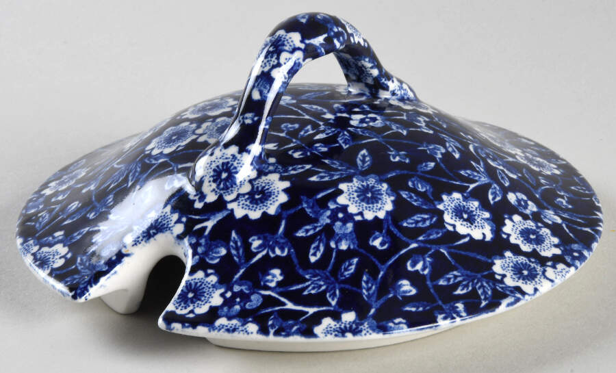 Calico Blue (Burleigh Stamp) Lid for Sauce Boat by Staffordshire-1