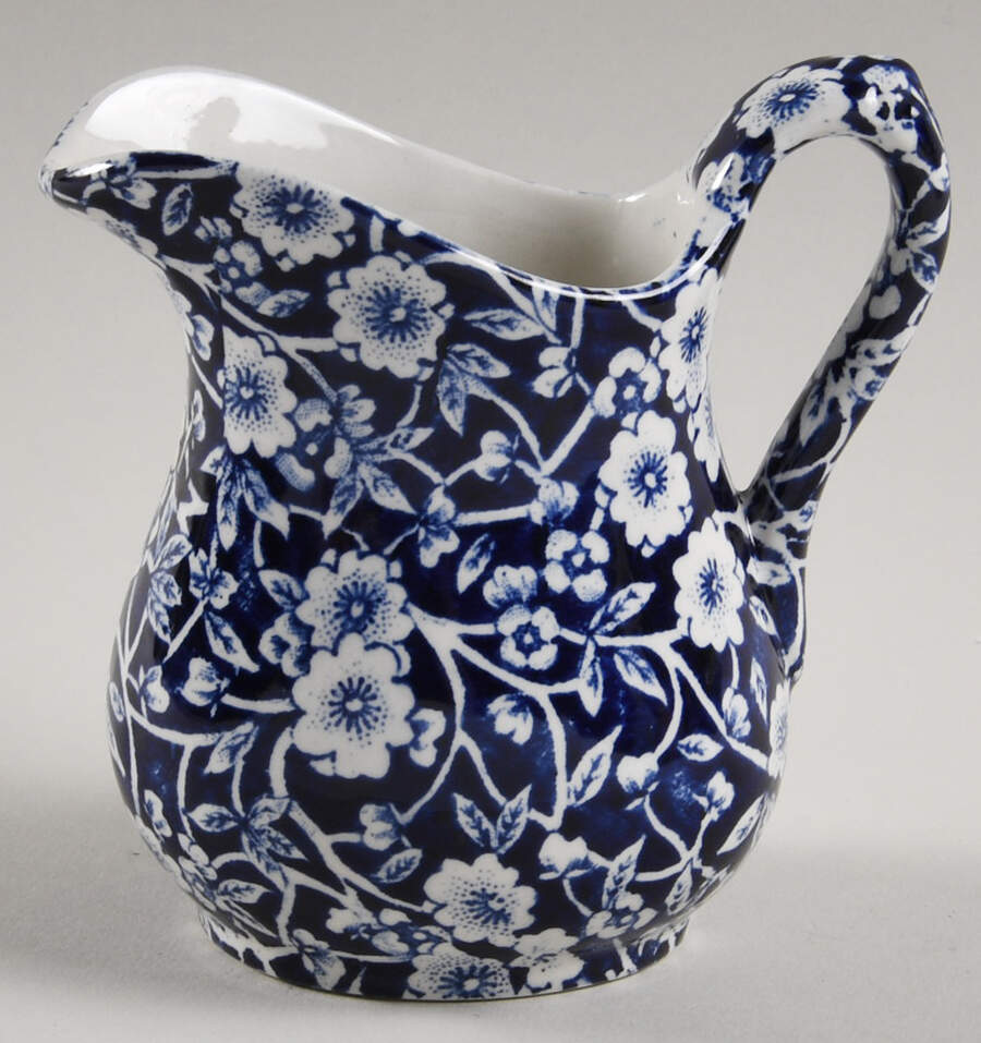 Calico Blue (Burleigh Stamp) Mini Dutch Jug by Staffordshire-1