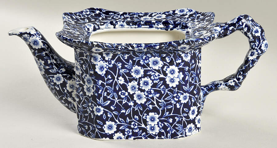 Calico Blue (Burleigh Stamp) Teapot No Lid by Staffordshire-1